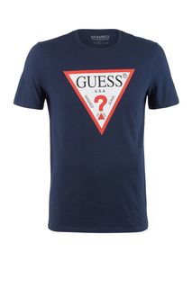 Футболка из хлопка с логотипом бренда Guess