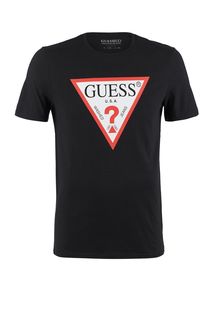 Футболка из хлопка с логотипом бренда Guess