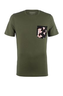 Футболка цвета хаки с нагрудным карманом Guess