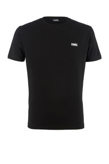 Черная футболка из хлопка с круглым вырезом Karl Lagerfeld