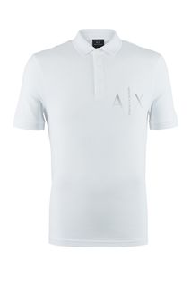 Хлопковая футболка поло с принтом Armani Exchange