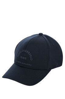 Бейсболка синего цвета с принтом Karl Lagerfeld
