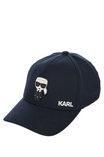 Бейсболка синего цвета с нашивкой Karl Lagerfeld