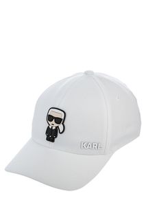 Бейсболка белого цвета с нашивкой Karl Lagerfeld