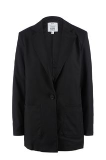 Удлиненный черный пиджак с накладными карманами Armani Exchange