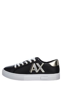 Кожаные кеды с монограммой бренда Armani Exchange