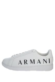 Белые кеды с логотипом бренда Armani Exchange