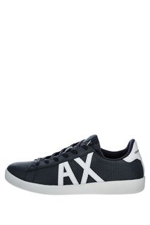 Кожаные кеды с декоративной перфорацией Armani Exchange