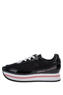 Сетчатые кроссовки черного цвета Armani Exchange