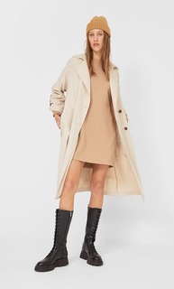 Stradivarius Длинный Тренч Из Струящейся Ткани Женская Коллекция Multicolor L