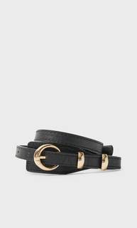 Stradivarius Ремень С Двумя Пряжками Женская Коллекция Черный 80