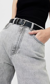 Stradivarius Ремень С Металлическими Заклепками Женская Коллекция Черный 90