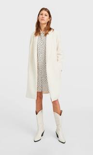Stradivarius Короткое Платье-Рубашка Женская Коллекция Цвет Небеленого Полотна S