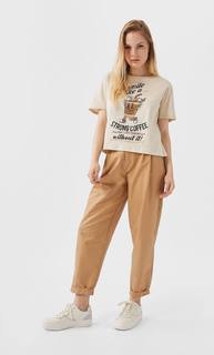 Stradivarius Футболка С Принтом Женская Коллекция Multicolor M