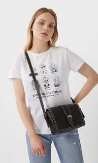 Stradivarius Прямоугольная Сумка С Плечевым Ремнем Женская Коллекция Черный 103