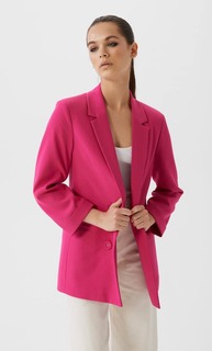 Stradivarius Двубортный Пиджак Без Застежки Женская Коллекция Цвет Фуксии M