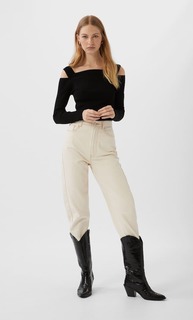 Stradivarius Свитер С Вырезами Женская Коллекция Черный S