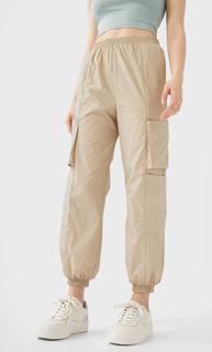 Stradivarius Брюки Карго Из Нейлона Женская Коллекция Multicolor S