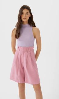 Stradivarius Шорты С Защипами Женская Коллекция Multicolor 34