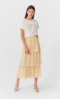 Stradivarius Юбка С Воланом Женская Коллекция Multicolor S