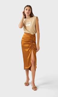 Stradivarius Топ С Принтом И Подплечниками Женская Коллекция Цвет Камня L