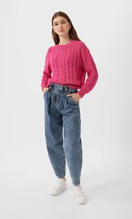 Stradivarius Короткий Свитер С Узором «Косы» Женская Коллекция Multicolor S