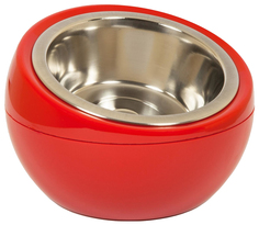 Одинарная миска для кошек и собак Hing, пластик, сталь, красный, 0.25 л