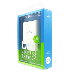 Сетевое зарядное устройство Dotfes C06 4 USB 4,8A White