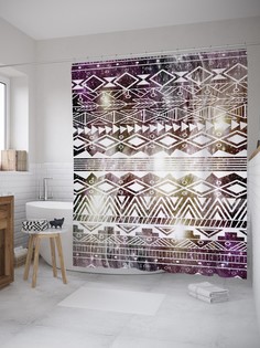 Штора для ванной JoyArty «Стрелы древности» из ткани, 180х200 см с крючками