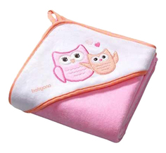 Полотенце детское Babyono Велюровое 100x100 см розовое