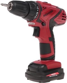 Аккумуляторная дрель-шуруповерт RedVerg RD-SD14L/2TL + фонарик