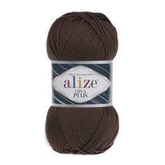 Пряжа Alize "Diva Plus", цвет: 26 коричневый, 220 м, 100 грамм (5 мотков) ( 5)