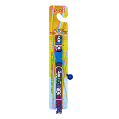 Ошейник ZooOne с пластиковой косточкой 10 мм x 30 см Мозаика, синий