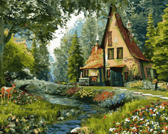 Раскраски по номерам Paintboy Домик в лесу GX26797