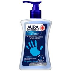 Дезинфицирующее жидкое мыло антибактериальное Derma Protect флакон/дозатор 250мл Aura