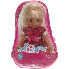 Кукла в рюкзаке Doll&me платье в горошек