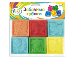 Кубики цветные Ути пути с пищалкой, 6 элементов