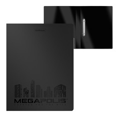 Папка на 2 кольцах пластиковая ErichKrause Megapolis, 35 мм, А4, черный (в коробке-дисплее