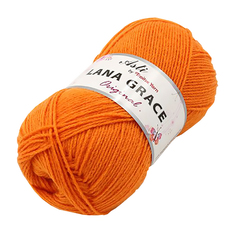 Пряжа из Троицка Lana Grace Original, цвет: 2410 апельсин, 300 м, 100 г (5 мотков) 5 шт. Троицкая камвольная фабрика
