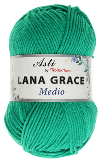 Пряжа из Троицка Lana Grace Medio, цвет: 0723 яркая зелень, 170 м, 100 г (5 мотков) 5 шт. Троицкая камвольная фабрика