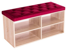 Обувница HD 1100х450х450 Bella 04 Красный, Дуб сонома Milana