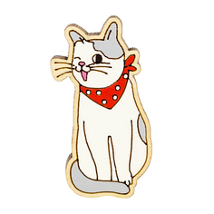 Значок "Котейка" (серый) Kawaii Factory