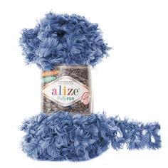 Пряжа Alize Puffy Fur, 6 м, 100 г, цвет: 6116 голубой (5 мотков) 5 шт.