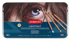Цветные карандаши Derwent "Lighfast", на масляной основе, 36 цветов