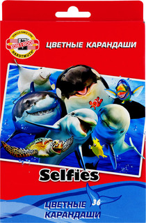 Набор карандашей цветных SELFIES, 36 цв., в картонной упаковке с европодвесом