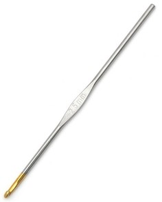 Крючки для вязания односторонние с золотой головкой "Maxwell Gold", 10 штук, диаметр 2,5 м