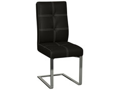 Стул Модерн Ottawa Black, иск. кожа / Каркас Нержавеющая матированная сталь, 2 шт. Avrora