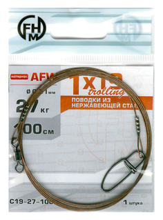FHM Поводок 1х19 (AFW) 27кг 100см (уп.1шт) Trollihg С19-27-100