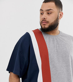Oversize-футболка в стиле колор блок ASOS DESIGN Plus-Серый