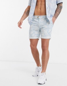 Шорты с гавайским принтом от комплекта Bellfield-Синий